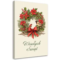 WANDBILD weihnachtsgirlande frohe weihnachten