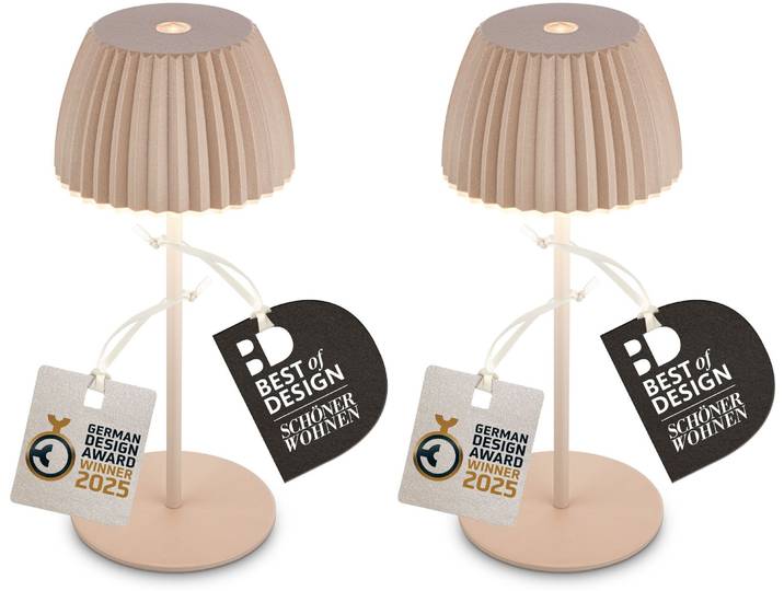 LED Außen-Tischleuchte BRILONER LEUCHTEN RIFFLE 7685021 , beige, Leuchten, LED Außen-Tischleuchte