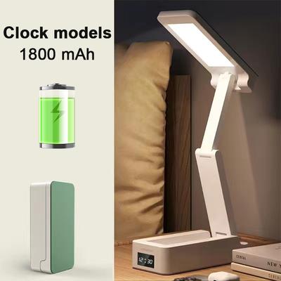 Shopalltechgadgets Energy Saving Rechargeable LED Reading Light, Portable Foldable Lamp With Clock green 1800mah Clock