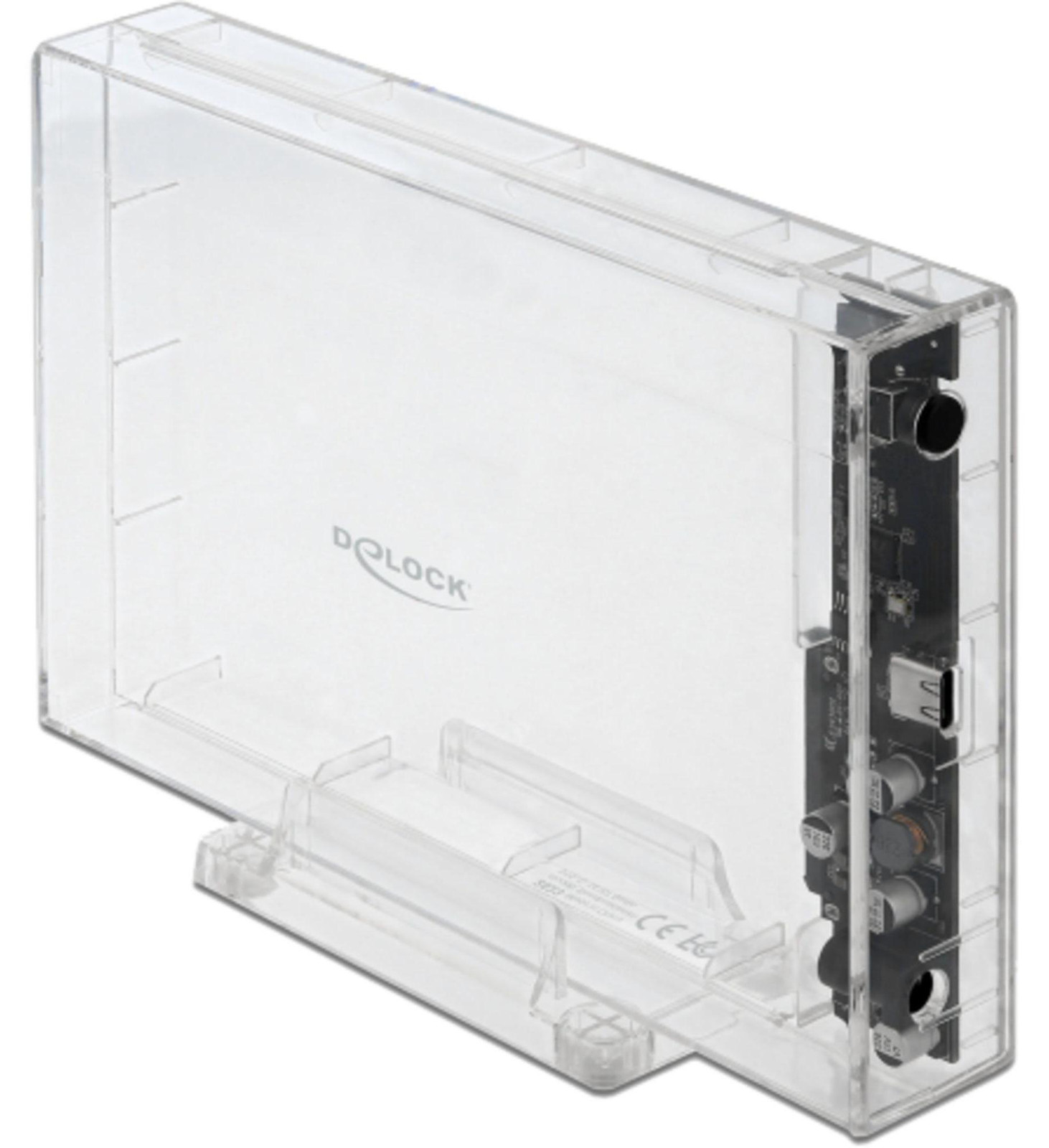 Delock Externe behuizing voor 3,5 inch SATA HDD met USB Type-C poort, Transparant