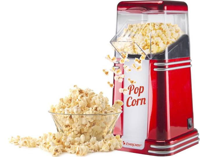 Beper Popcorn Maker Rood - 1200 Watt - Popcorn Machine - Popcorn Popper - Electric Popcorn Maker - Home Popcorn Maker