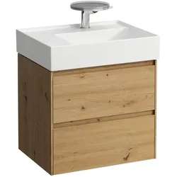 Laufen Waschtischunterbau LANI Wildeiche, 448x584x515 mm, 2 Schubladen, integrierte Griffleiste mit Vollauszug und Soft-Close-Funktion