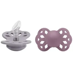 BIBS Schnuller Infinity Fossil Grey & Mauve - Silikon asymmetrisch 0-6m (2er)