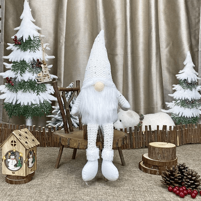 HomeDecorAndMore LLC Charming Christmas Gnome Decoration White