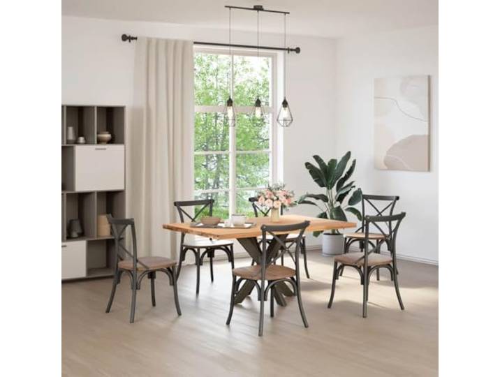 Xolmizyn Spinnenförmiges Tischgestell Naturstahl 85x85x72-73 cm, Stabiles Tischbein aus pulverbeschichtetem Stahl für individuelle Esstische