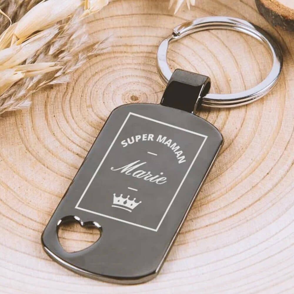 Ocadeau Porte clef Super Maman gravé