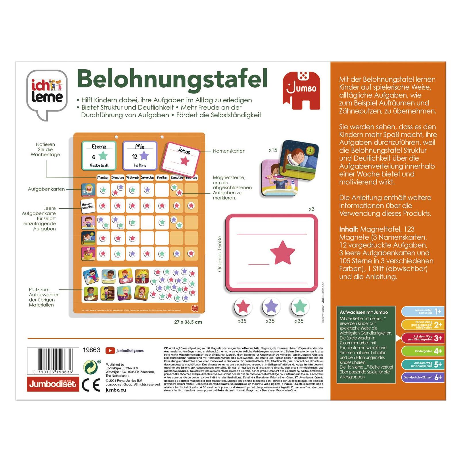 Jumbo Ich lerne Belohnungstafel (Deutsch, 3 - 6 Jahre) (19863)