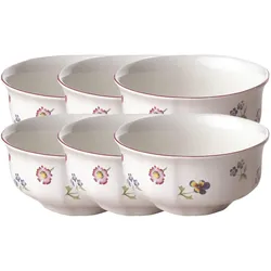 Villeroy & Boch Multipack Petite Fleur Dessertschale - 6 Stück, Schüssel + Schale, Weiss