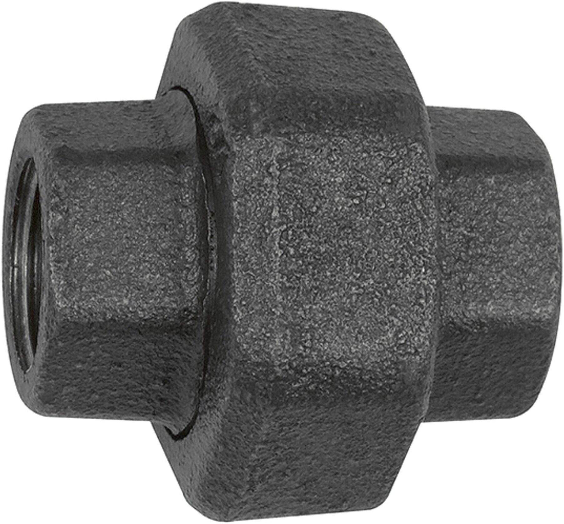 Riegler Verschraubung 330, flachdichtend, Rp 1, Rp 1, Temperg. schw. (TFV 330-10-DS)