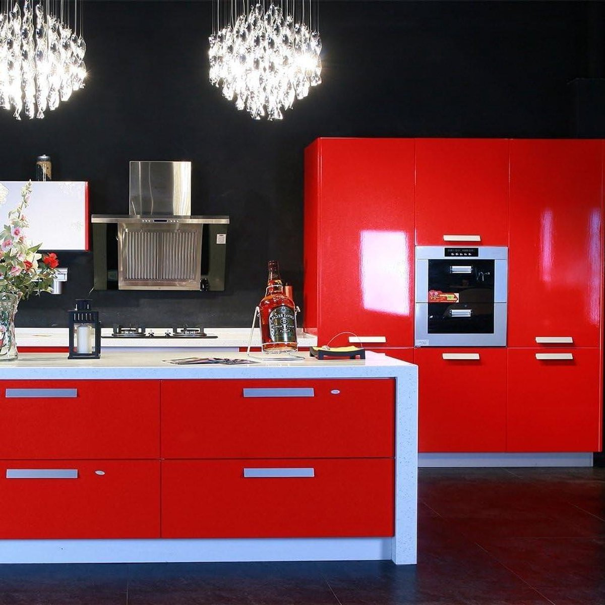 2 Rollen Vinyl Decoratief Folie voor Meubels Opknappen - Rood - 2 x 10m