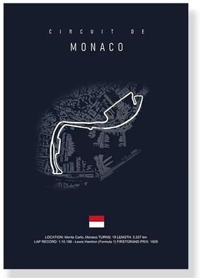 Uplifted Finds F1 Race Track Canvas Painting   Classic Morocco & Imola Circuit Art   Professional Executive Home & Office Decor xl020 07 50 X 70 Cm Unframed