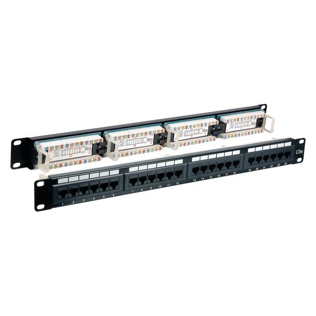 EFB Elektronik Patchpanel UTP 24xRJ45 Cat6 48.26cm 19inch 1U RAL9005 BLACK 5Gbit (37585.1)