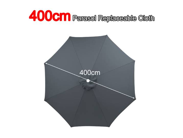 Tissu de rechange pour parasol de 4 m à 8 baleines, pour parasol de jardin, de terrasse ou de type banane, sans support