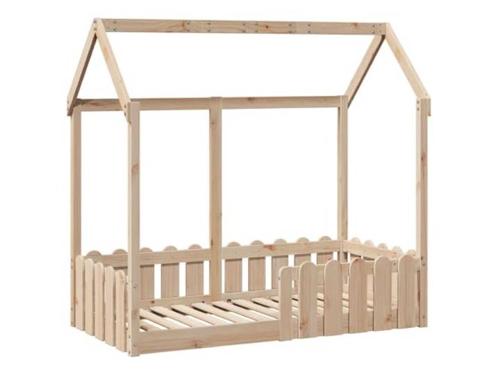 KTHLBRH Bettgestell für Kinder, 70 x 140 cm, massives Kiefernholz Mit Latten inklusive, Seitenwänden, tiefer Boden, Kapazität 100 kg, ab 4 Jahren