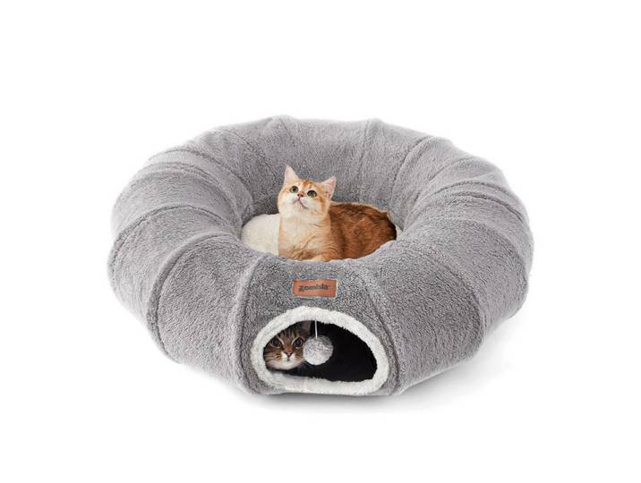 LuxusKollektion Spieltunnel Katzen Tunnelbett Grau (1-St)