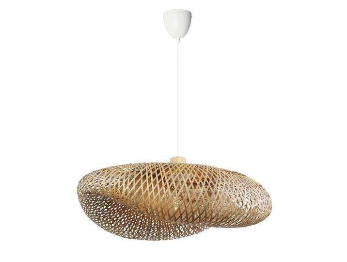 Plafonnier industriel en bambou et osier blanc, E27 Ø59 cm