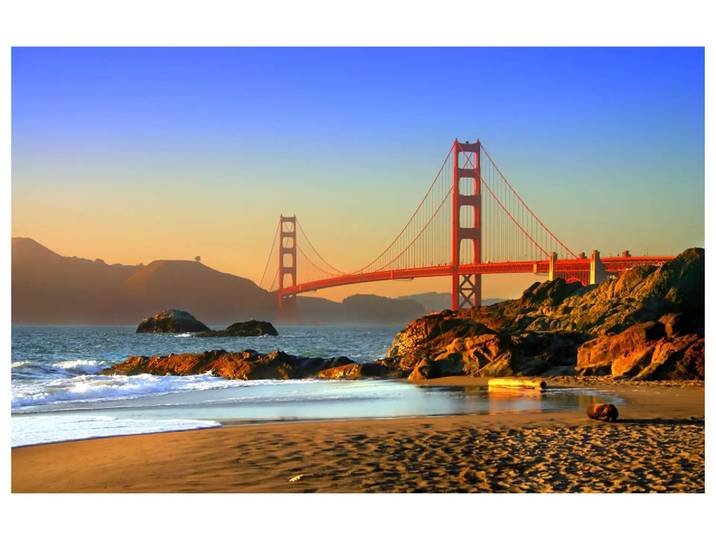 Digitaldruck auf Acrylglas Golden Gate image LAND / Grösse: 120 x 80 cm