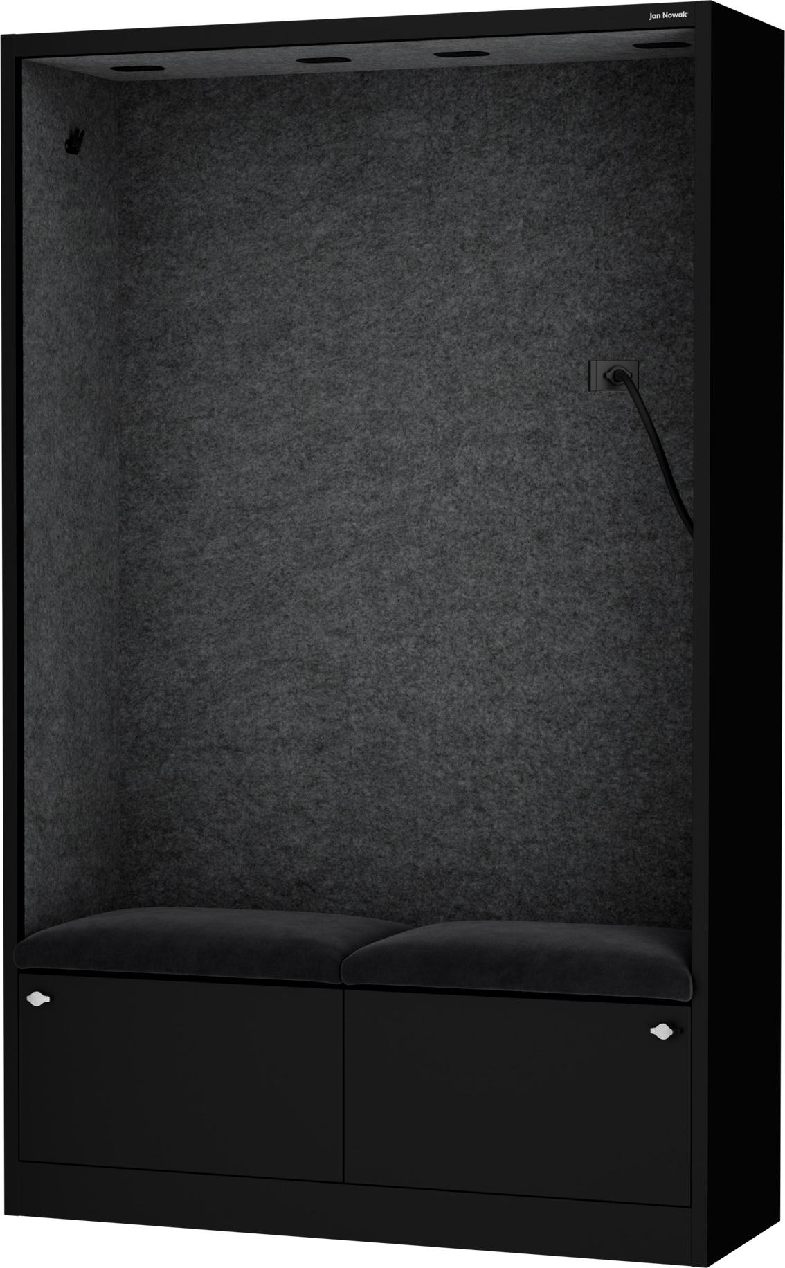 JAN NOWAK Akustikkabine Telefonkabine Meetingkabine SALLY MentalBox Dark Graphite 115 cm