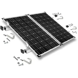Befestigungskit mit Biberschwanz Dachhaken für Schrägdachmontage 2 Solarpanels Rahmenhöhe 35mm