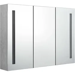 vidaXL LED-Spiegelschrank fürs Bad Betongrau 89x14x62 cm