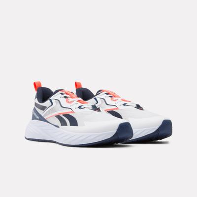 Laufschuh REEBOK "VERSE", Herren, Gr. 45,5, weiß (weiß, legacy blau, neon cherry), Synthetik, Textil, Schuhe Laufschuh