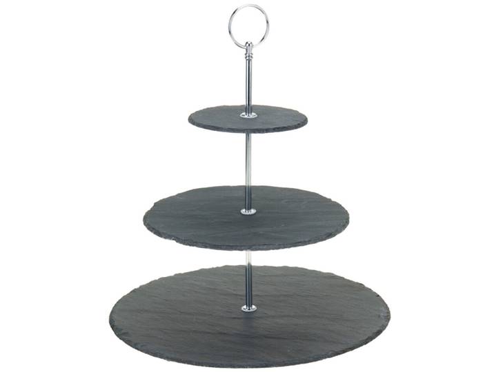 Etagere aus Schiefer mit 3 Ablagen, Höhe ca. 34 cm