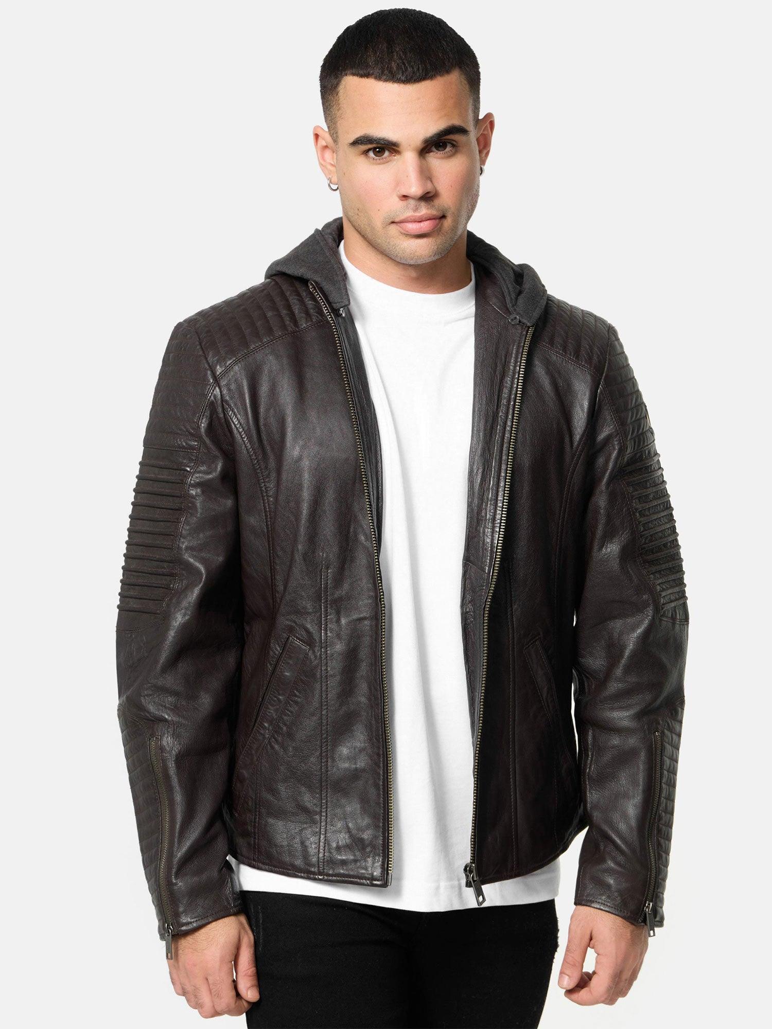 Tazzio Herren Lederjacke Biker-Look