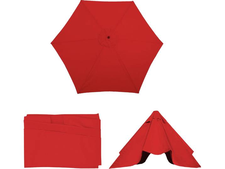 Housse de rechange pour parasol Florida\, housse de rechange pour parasol\, Ø 3m polyester 6 baleines ~ rouge