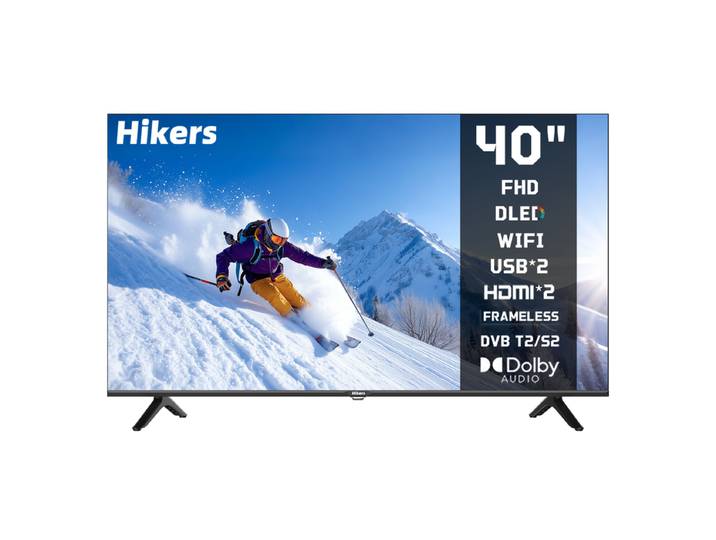 Hikers Smart Edgeless TV 40 pouces (101 cm) FHD WiFi VIDAA avec triple tuner DVB-T/T2/S/S2/C, HDMI x3, USB x2, CI+, Commande vocale