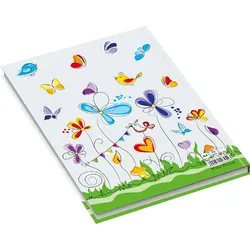 RNK Notizbuch Schmetterlinge A4 liniert 96 Blatt