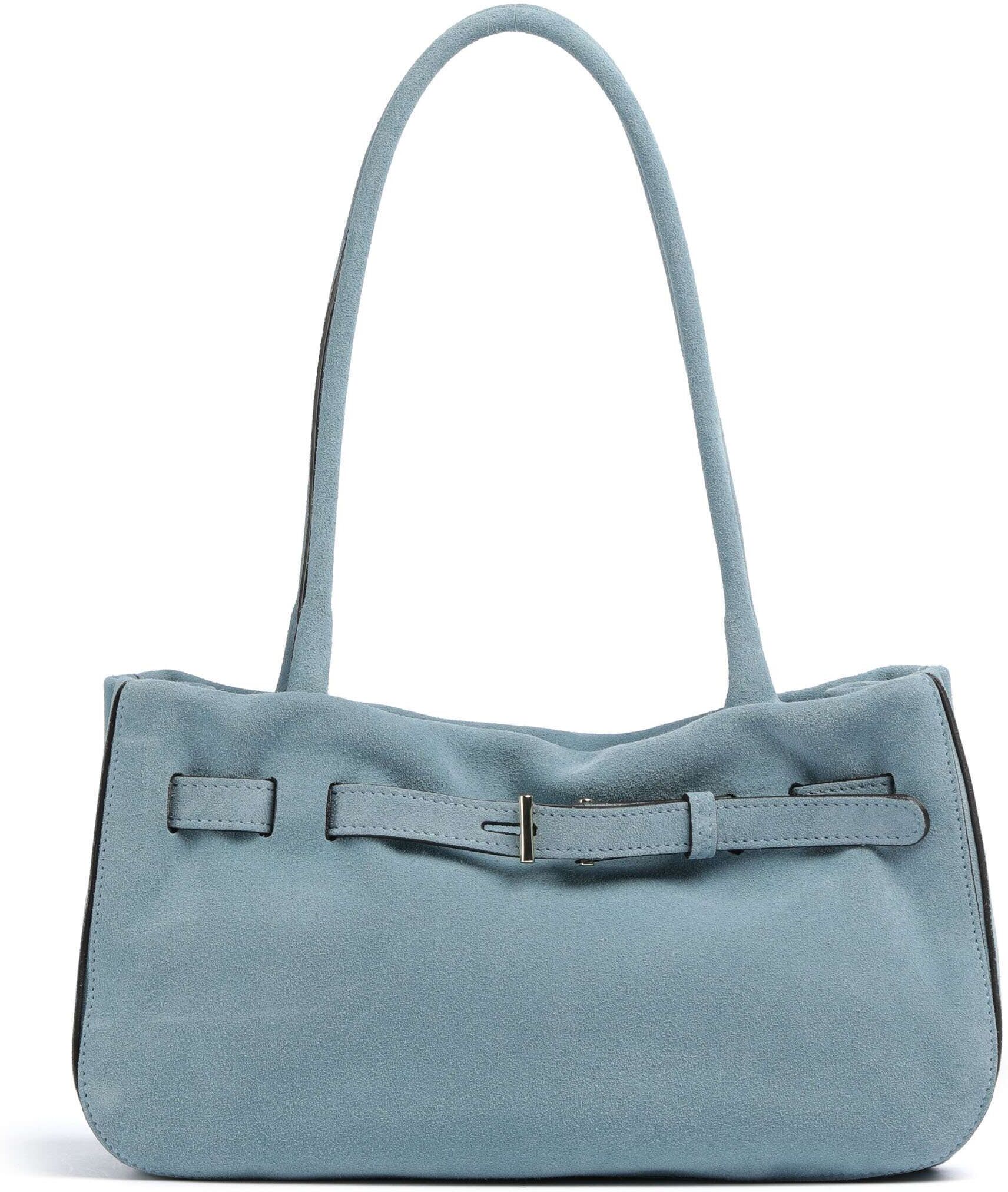 Abro Suede Jill Schultertasche aus Leder, blau