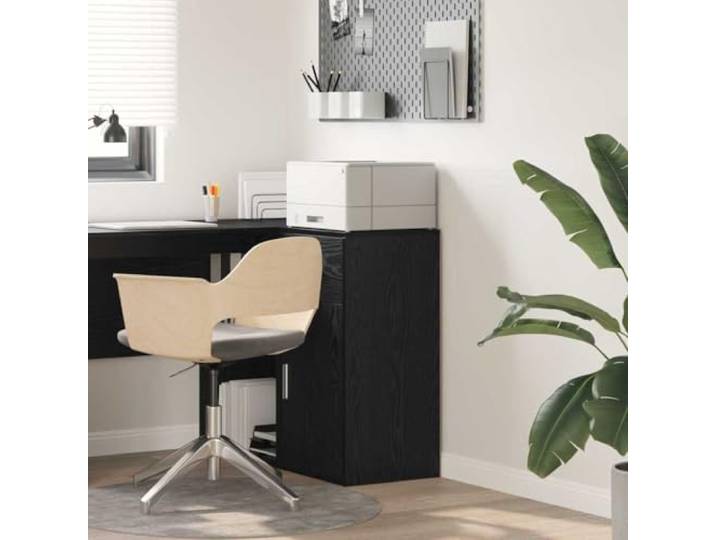 RJPLMFV Anrichte Eiche Schwarz 38 x 34 x 75 cm Geräumige Aufbewahrung, modernes Design, robuste Konstruktion, einfach zu montieren