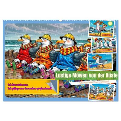 Lustige Möwen von der Küste (Wandkalender 2027 DIN A2 quer), CALVENDO Monatskalender