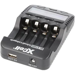 XCell Schnell-Ladegerät BC-X1000 Digital LCD (2 Stk., Ladegerät ohne Akku), Akku Ladegerät