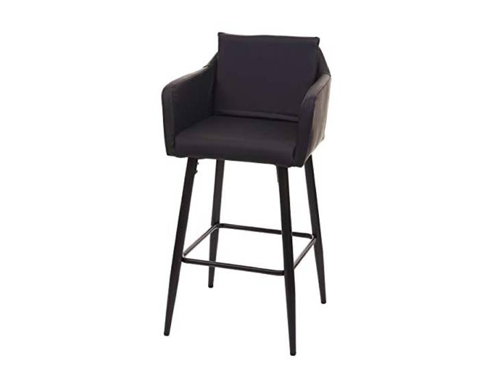 Mendler Barhocker HWC-H93 Fußablage Metall - Kunstleder schwarz