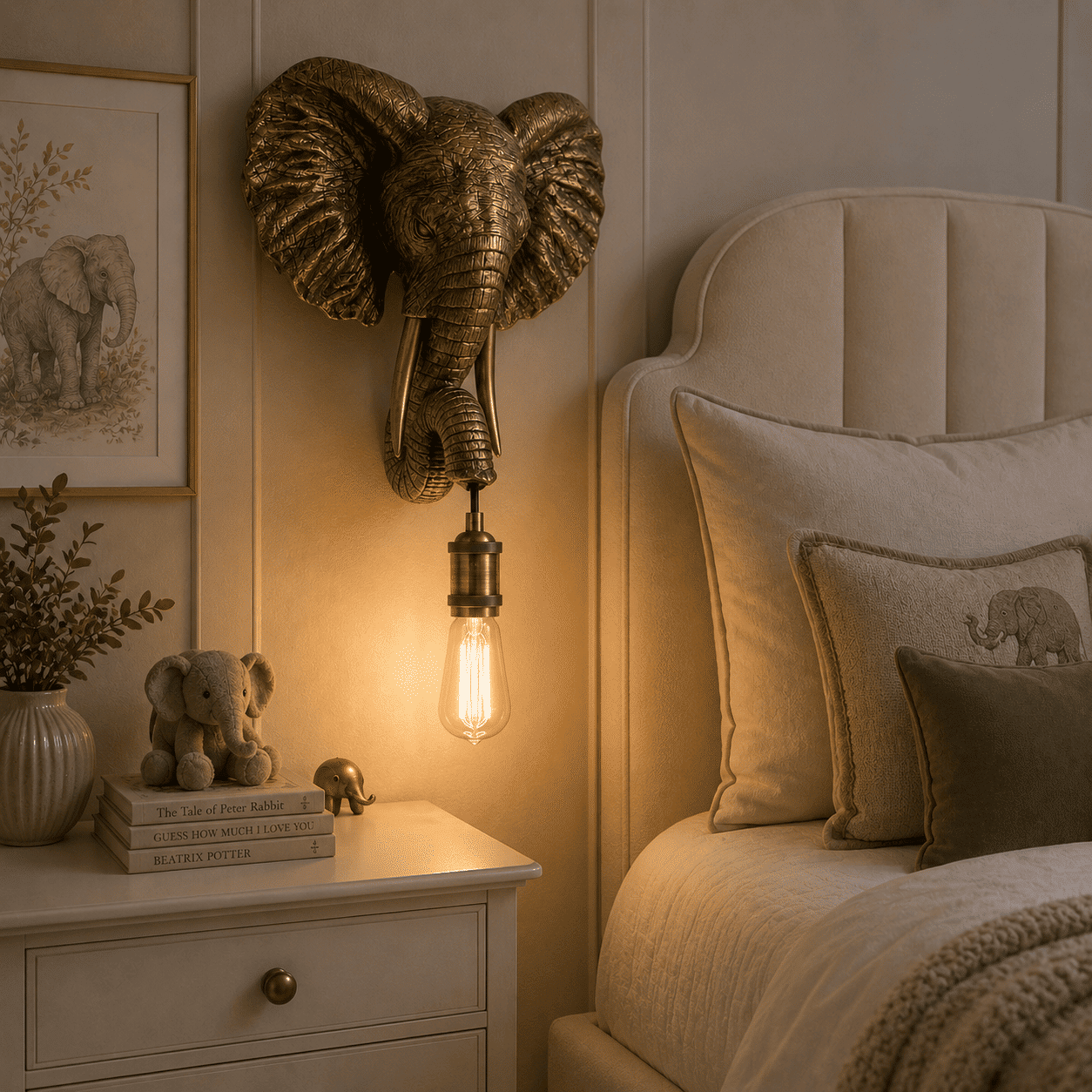 Georgia Gold Elephant Decorative Wall Light