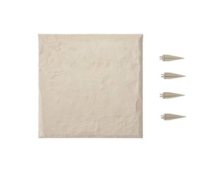 VEVOR Pierres de Marche Jardin\, 16 PCS\, Dalles de Pas Jardin\, 39\,5x39\,5 cm\, Aspect Pierre Naturelle en Résine PC ABS\, avec Piquets de Sol\, Pavés pour Allée Chemin Extérieure\, Pelouse\, Terrasse\, Beige