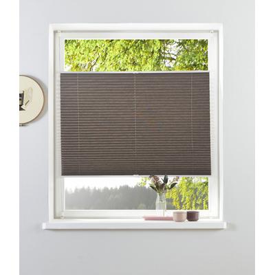 Plissee OTTO HOME "RILLEY" Gr. 6, braun (grau), B:80cm H:130cm, Obermaterial: 100% Polyester, Plissees, Plissee in eleganter Gewebestruktur, für Fenster & Tür, NEUHEIT