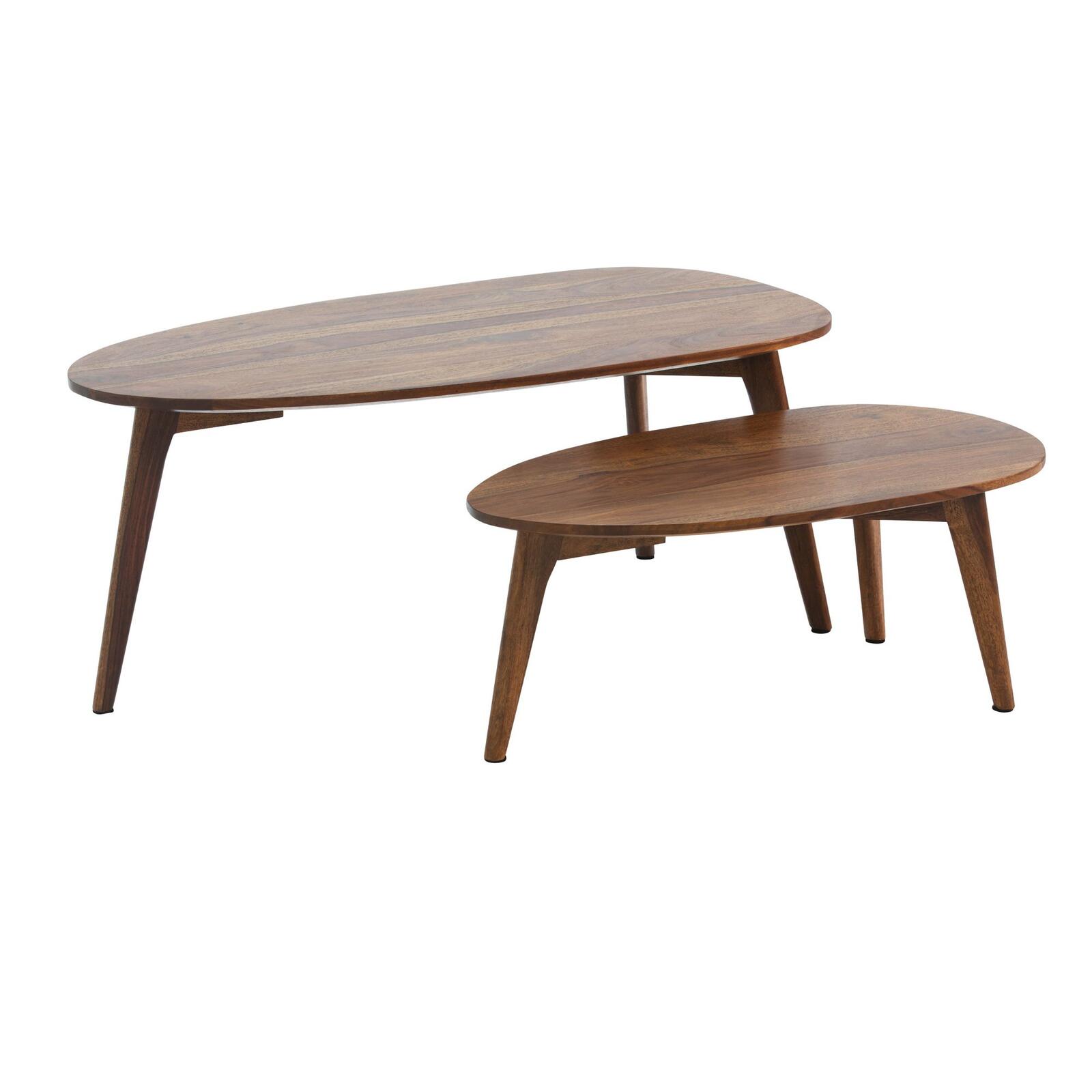 WOHNLING WL6.724 Design Couchtisch (2er Set) Sheesham 100 cm x 50 cm x 42 cm