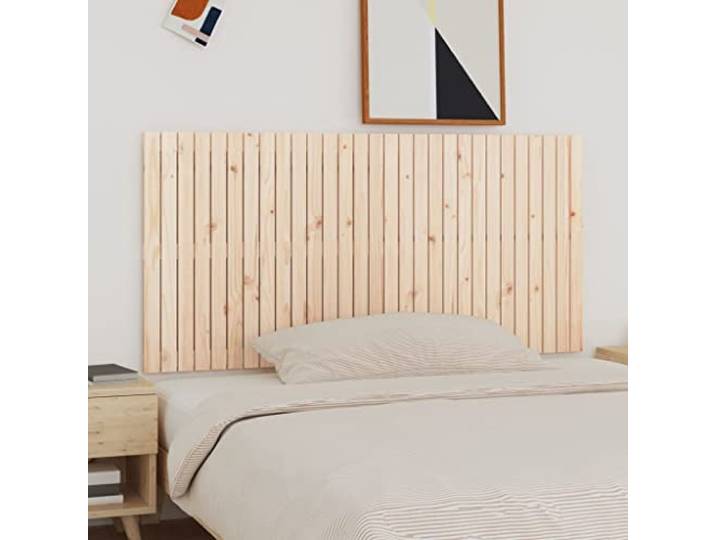 Klassisches Holzbett Kopfteil aus massivem Kiefernholz, 185x3x90 cm, für Wandmontage. Bietet perfekte Rückenstütze beim Lesen oder Fernsehen.