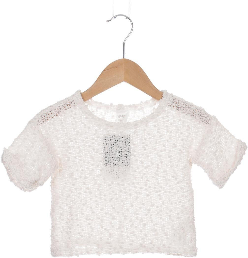 H&M Mädchen Pullover, Weiß, Gr. EU 80, Synthetik - Second Hand