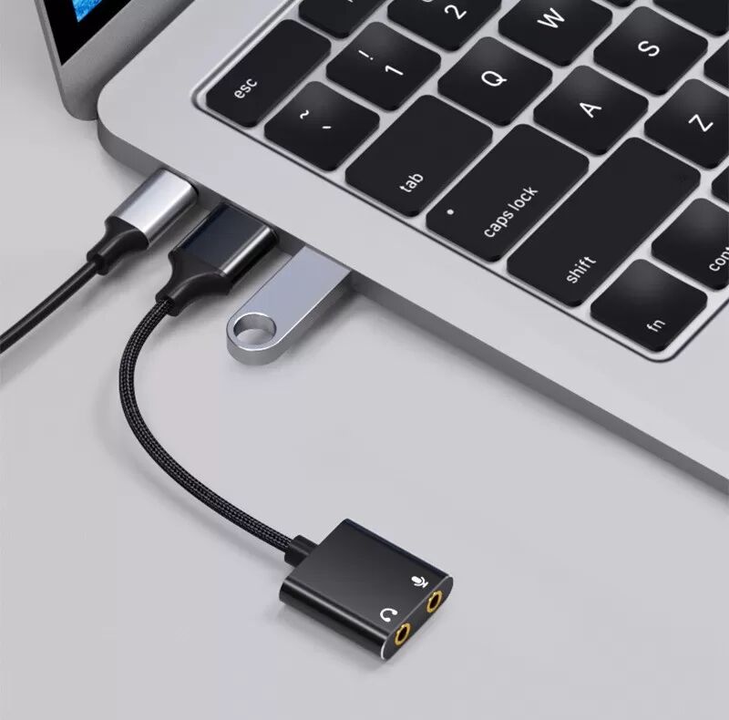 INF USB Dual-Port Externe Soundkarte Audio Kabel