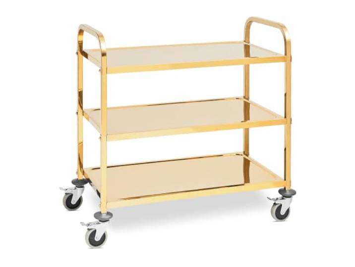 Servierwagen, Rollwagen aus Edelstahl, Servierwagen, Geschirr, Küche, Restaurant, Kantine, Gastronomie, (max. 240 kg, 3 Tabletts à 89,5 x 49,5 cm, Abstand 270 mm) 14_0005028