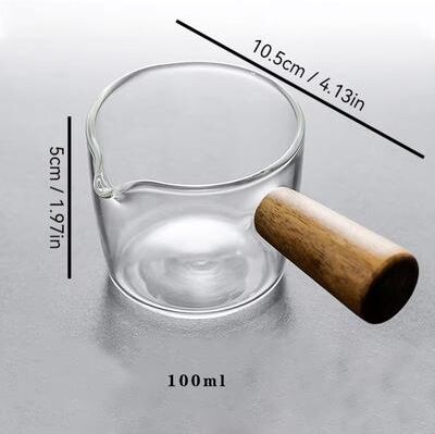 Inspired Finds Glass Espresso Measuring Cup With Handle 2.54 Fl Oz Double Or Single Spout milk Cup 100ml