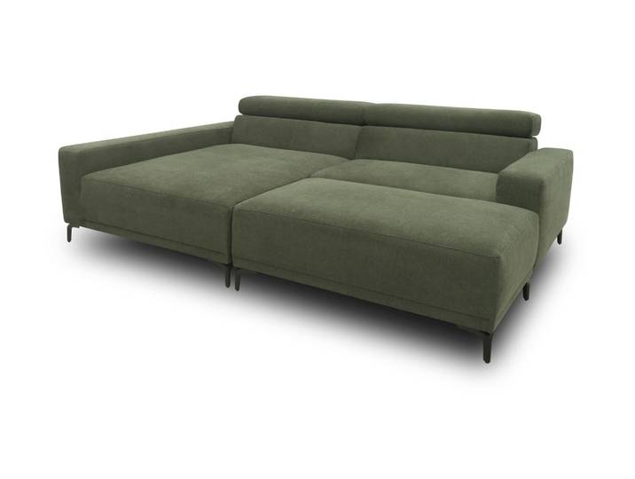Domo Eck-Schlafsofa »Malmö« mit Hocker - 248x172x72cm - dunkelgrün -