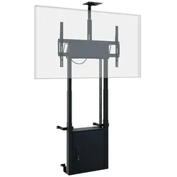 Hagor HP Twin Lift FW-B motor. höhenver. Liftsys. zur Boden-Wand-Montage 140-218cm 55-86Zoll VESA900 (Boden, Wand, 120 kg, 55" - 86"), TV Wandhalterung, Schwarz