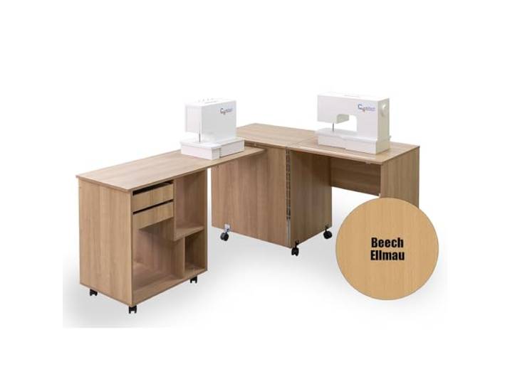 Comfort 8 Nähmaschinenschrank Nähmöbel Nähtisch Aufbewahrungsschrank (Beech Ellmau)