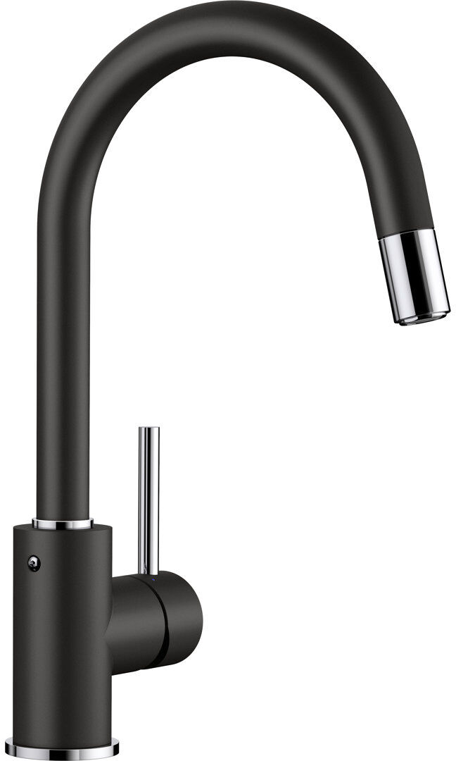 Blanco Mida Pull Out Faucet Single Lever Monobloc Tap Anthracite 18.6cm