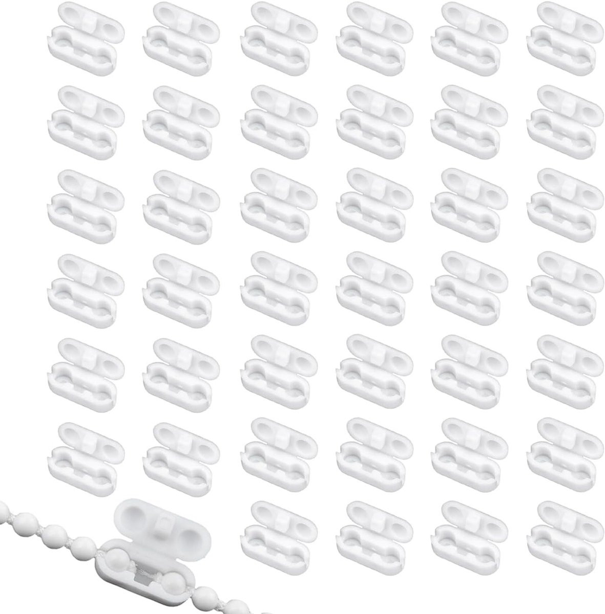 40 stuks verbindingsclips voor kettingen en rolgordijnen, geschikt voor 4,5 mm ball chain, voor vouw- en verticale gordijnen