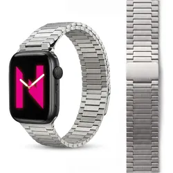 Nalia Chronos Edelstahl-Armband für Apple Watch, Magnet-Band Metallarmband - Stabil & Rostfrei (Edelstahl), Uhrenarmband, Silber